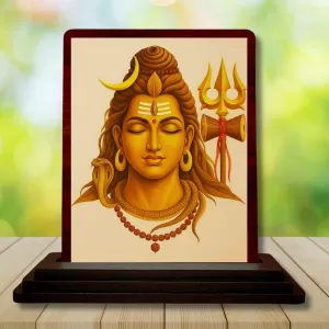 Car Desk/Table Top Lord Shiva Wooden Photo Stand 3x4 Inches, Compact & Stylish Spiritual Display For Car, Home & Office (Pack Of 1) (F14180) Car Desk/Table Top Lord Shiva Wooden Photo Stand 3x4 Inches, Compact & Stylish Spiritual Display For Car, Home & Office (Pack Of 1) (F14180)