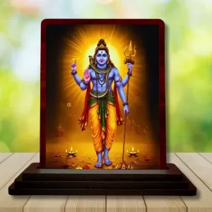 Car Desk/Table Top Lord Shiva Wooden Photo Stand 3x4 Inches, Compact & Stylish Spiritual Display For Car, Home & Office (Pack Of 1) (F14187) Car Desk/Table Top Lord Shiva Wooden Photo Stand 3x4 Inches, Compact & Stylish Spiritual Display For Car, Home & Office (Pack Of 1) (F14187)