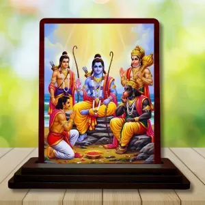 Car Desk/Table Top Lord Rama Lakshmana Hanuman Wooden Photo Stand 3x4 Inches, Compact & Stylish Spiritual Display For Car, Home & Office (Pack Of 1) (F14188) Car Desk/Table Top Lord Rama Lakshmana Hanuman Wooden Photo Stand 3x4 Inches, Compact & Stylish Spiritual Display For Car, Home & Office (Pack Of 1) (F14188)