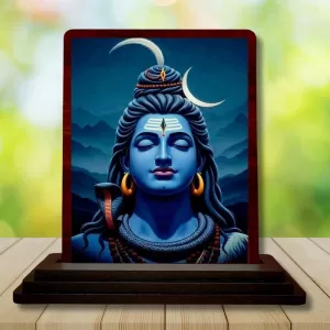 Car Desk/Table Top Lord Shiva Wooden Photo Stand 3x4 Inches, Compact & Stylish Spiritual Display For Car, Home & Office (Pack Of 1) (F14217) Car Desk/Table Top Lord Shiva Wooden Photo Stand 3x4 Inches, Compact & Stylish Spiritual Display For Car, Home & Office (Pack Of 1) (F14217)