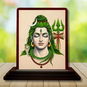 Car Desk/Table Top Lord Shiva Wooden Photo Stand 3x4 Inches, Compact & Stylish Spiritual Display For Car, Home & Office (Pack Of 1) (F14218) Car Desk/Table Top Lord Shiva Wooden Photo Stand 3x4 Inches, Compact & Stylish Spiritual Display For Car, Home & Office (Pack Of 1) (F14218)