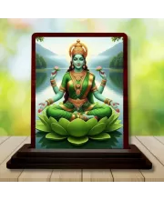 Car Desk/Table Top Goddess Lakshmi Wooden Photo Stand  3x4 Inches, Compact & Stylish Spiritual Display For Car, Home & Office (Pack Of 1) (F14237)