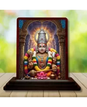 Car Desk/Table Top Sri Venkateshwara Swamy Wooden Photo Stand  3x4 Inches, Compact & Stylish Spiritual Display For Car, Home & Office (Pack Of 1) (F14238)