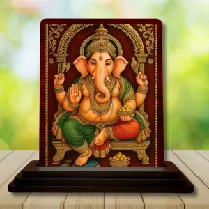 Car Desk/Table Top Lord Ganapathi Wooden Photo Stand 3x4 Inches, Compact & Stylish Spiritual Display For Car, Home & Office (Pack Of 1) (F14241) Car Desk/Table Top Lord Ganapathi Wooden Photo Stand 3x4 Inches, Compact & Stylish Spiritual Display For Car, Home & Office (Pack Of 1) (F14241)