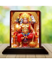 Car Desk/Table Top Lord Hanuman Wooden Photo Stand  3x4 Inches, Compact & Stylish Spiritual Display For Car, Home & Office (Pack Of 1) (F14242)