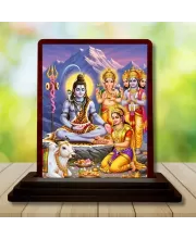 Car Desk/Table Top Lord Shiva Wooden Photo Stand  3x4 Inches, Compact & Stylish Spiritual Display For Car, Home & Office (Pack Of 1) (F14247)