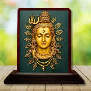 Car Desk/Table Top Lord Shiva Wooden Photo Stand 3x4 Inches, Compact & Stylish Spiritual Display For Car, Home & Office (Pack Of 1) (F14255) Car Desk/Table Top Lord Shiva Wooden Photo Stand 3x4 Inches, Compact & Stylish Spiritual Display For Car, Home & Office (Pack Of 1) (F14255)