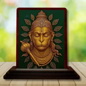 Car Desk/Table Top Lord Hanuman Wooden Photo Stand 3x4 Inches, Compact & Stylish Spiritual Display For Car, Home & Office (Pack Of 1) (F14257) Car Desk/Table Top Lord Hanuman Wooden Photo Stand 3x4 Inches, Compact & Stylish Spiritual Display For Car, Home & Office (Pack Of 1) (F14257)