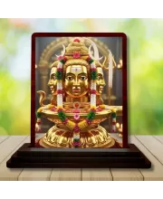 Car Desk/Table Top Lord Shiva Wooden Photo Stand  3x4 Inches, Compact & Stylish Spiritual Display For Car, Home & Office (Pack Of 1) (F14260)