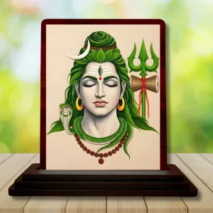 Car Desk/Table Top Lord Shiva Wooden Photo Stand 3x4 Inches, Compact & Stylish Spiritual Display For Car, Home & Office (Pack Of 1) (F14261) Car Desk/Table Top Lord Shiva Wooden Photo Stand 3x4 Inches, Compact & Stylish Spiritual Display For Car, Home & Office (Pack Of 1) (F14261)