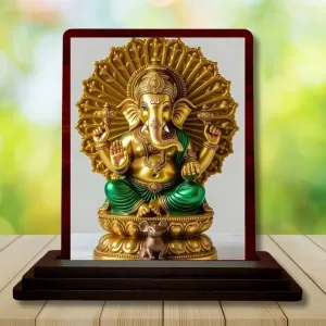 Car Desk/Table Top Lord Ganesha Wooden Photo Stand 3x4 Inches, Compact & Stylish Spiritual Display For Car, Home & Office (Pack Of 1) (F14262) Car Desk/Table Top Lord Ganesha Wooden Photo Stand 3x4 Inches, Compact & Stylish Spiritual Display For Car, Home & Office (Pack Of 1) (F14262)