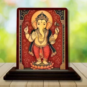 Car Desk/Table Top Lord Ganesha Wooden Photo Stand 3x4 Inches, Compact & Stylish Spiritual Display For Car, Home & Office (Pack Of 1) (F14266) Car Desk/Table Top Lord Ganesha Wooden Photo Stand 3x4 Inches, Compact & Stylish Spiritual Display For Car, Home & Office (Pack Of 1) (F14266)