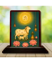 Car Desk/Table Top Go Matha Wooden Photo Stand  3x4 Inches, Compact & Stylish Spiritual Display For Car, Home & Office (Pack Of 1) (F14268)