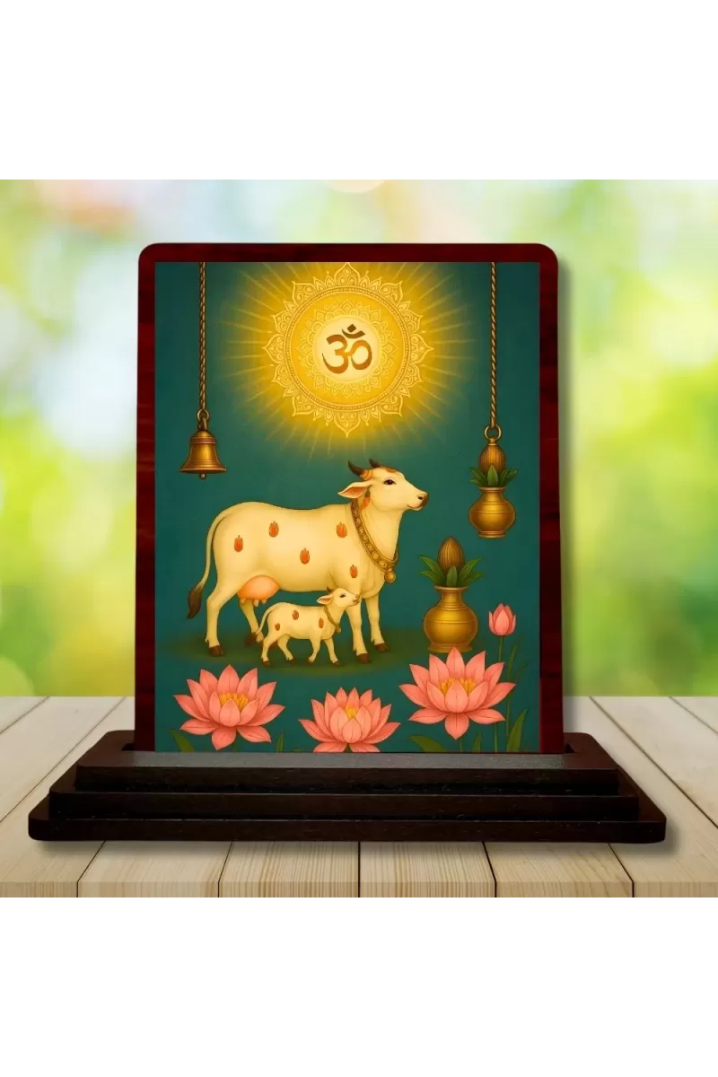 Car Desk/Table Top Go Matha Wooden Photo Stand  3x4 Inches, Compact & Stylish Spiritual Display For Car, Home & Office (Pack Of 1) (F14268)