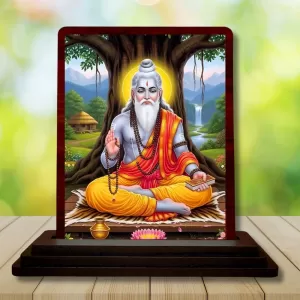 Car Desk/Table Top Shri Veda Vyasa Wooden Photo Stand 3x4 Inches, Compact & Stylish Spiritual Display For Car, Home & Office (Pack Of 1) (F14270) Car Desk/Table Top Shri Veda Vyasa Wooden Photo Stand 3x4 Inches, Compact & Stylish Spiritual Display For Car, Home & Office (Pack Of 1) (F14270)