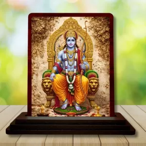 Car Desk/Table Top Lord Rama Wooden Photo Stand 3x4 Inches, Compact & Stylish Spiritual Display For Car, Home & Office (Pack Of 1) (F14280) Car Desk/Table Top Lord Rama Wooden Photo Stand 3x4 Inches, Compact & Stylish Spiritual Display For Car, Home & Office (Pack Of 1) (F14280)