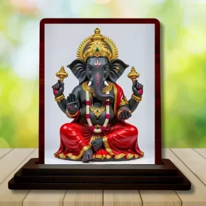Car Desk/Table Top Lord Ganesha Wooden Photo Stand 3x4 Inches, Compact & Stylish Spiritual Display For Car, Home & Office (Pack Of 1) (F14284) Car Desk/Table Top Lord Ganesha Wooden Photo Stand 3x4 Inches, Compact & Stylish Spiritual Display For Car, Home & Office (Pack Of 1) (F14284)
