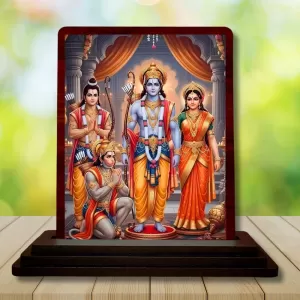 Car Desk/Table Top Rama Darbar Wooden Photo Stand 3x4 Inches, Compact & Stylish Spiritual Display For Car, Home & Office (Pack Of 1) (F14286) Car Desk/Table Top Rama Darbar Wooden Photo Stand 3x4 Inches, Compact & Stylish Spiritual Display For Car, Home & Office (Pack Of 1) (F14286)