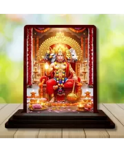 Car Desk/Table Top Lord Hanuman Wooden Photo Stand  3x4 Inches, Compact & Stylish Spiritual Display For Car, Home & Office (Pack Of 1) (F14288)