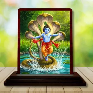 Car Desk/Table Top Lord Krishna Wooden Photo Stand 3x4 Inches, Compact & Stylish Spiritual Display For Car, Home & Office (Pack Of 1) (F14300) Car Desk/Table Top Lord Krishna Wooden Photo Stand 3x4 Inches, Compact & Stylish Spiritual Display For Car, Home & Office (Pack Of 1) (F14300)