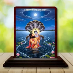 Car Desk/Table Top Lord Krishna Wooden Photo Stand 3x4 Inches, Compact & Stylish Spiritual Display For Car, Home & Office (Pack Of 1) (F14301) Car Desk/Table Top Lord Krishna Wooden Photo Stand 3x4 Inches, Compact & Stylish Spiritual Display For Car, Home & Office (Pack Of 1) (F14301)