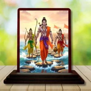 Car Desk/Table Top Lord Rama And Hanuman And Lakshman Wooden Photo Stand 3x4 Inches, Compact & Stylish Spiritual Display For Car, Home & Office (Pack Of 1) (F14306) Car Desk/Table Top Lord Rama And Hanuman And Lakshman Wooden Photo Stand 3x4 Inches, Compact & Stylish Spiritual Display For Car, Home & Office (Pack Of 1) (F14306)