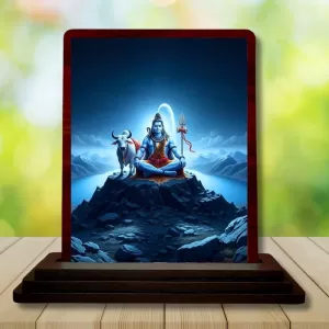 Car Desk/Table Top Lord Shiva Wooden Photo Stand 3x4 Inches, Compact & Stylish Spiritual Display For Car, Home & Office (Pack Of 1) (F14308) Car Desk/Table Top Lord Shiva Wooden Photo Stand 3x4 Inches, Compact & Stylish Spiritual Display For Car, Home & Office (Pack Of 1) (F14308)