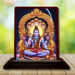 Car Desk/Table Top Lord Shiva Wooden Photo Stand 3x4 Inches, Compact & Stylish Spiritual Display For Car, Home & Office (Pack Of 1) (F14310) Car Desk/Table Top Lord Shiva Wooden Photo Stand 3x4 Inches, Compact & Stylish Spiritual Display For Car, Home & Office (Pack Of 1) (F14310)