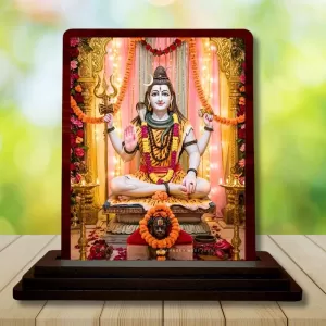 Car Desk/Table Top Lord Shiva Wooden Photo Stand 3x4 Inches, Compact & Stylish Spiritual Display For Car, Home & Office (Pack Of 1) (F14312) Car Desk/Table Top Lord Shiva Wooden Photo Stand 3x4 Inches, Compact & Stylish Spiritual Display For Car, Home & Office (Pack Of 1) (F14312)