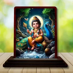 Car Desk/Table Top Lord Murugan Wooden Photo Stand 3x4 Inches, Compact & Stylish Spiritual Display For Car, Home & Office (Pack Of 1) (F14314) Car Desk/Table Top Lord Murugan Wooden Photo Stand 3x4 Inches, Compact & Stylish Spiritual Display For Car, Home & Office (Pack Of 1) (F14314)