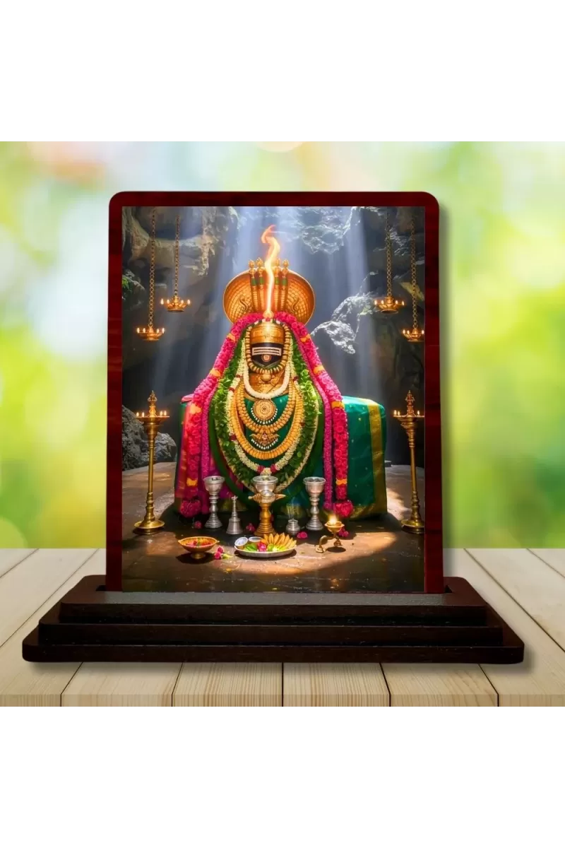 Car Desk/Table Top Arulmigu Annamalaiyar(Lord Shivaa) Wooden Photo Stand  3x4 Inches, Compact & Stylish Spiritual Display For Car, Home & Office (Pack Of 1) (F14315)