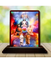Car Desk/Table Top Mahavathar Babaji Wooden Photo Stand  3x4 Inches, Compact & Stylish Spiritual Display For Car, Home & Office (Pack Of 1) (F14318)