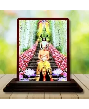 Car Desk/Table Top Mahavathar Babaji Wooden Photo Stand  3x4 Inches, Compact & Stylish Spiritual Display For Car, Home & Office (Pack Of 1) (F14320)