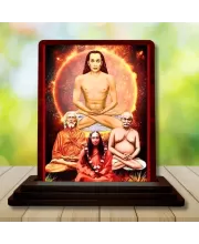 Car Desk/Table Top Mahavathar Babaji Wooden Photo Stand  3x4 Inches, Compact & Stylish Spiritual Display For Car, Home & Office (Pack Of 1) (F14321)