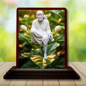 Car Desk/Table Top Lord Saibaba Wooden Photo Stand 3x4 Inches, Compact & Stylish Spiritual Display For Car, Home & Office (Pack Of 1) (F14323) Car Desk/Table Top Lord Saibaba Wooden Photo Stand 3x4 Inches, Compact & Stylish Spiritual Display For Car, Home & Office (Pack Of 1) (F14323)