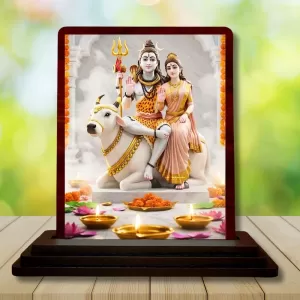 Car Desk/Table Top Lord Shiva And Parvathi Wooden Photo Stand 3x4 Inches, Compact & Stylish Spiritual Display For Car, Home & Office (Pack Of 1) (F14328) Car Desk/Table Top Lord Shiva And Parvathi Wooden Photo Stand 3x4 Inches, Compact & Stylish Spiritual Display For Car, Home & Office (Pack Of 1) (F14328)
