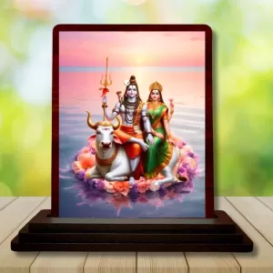 Car Desk/Table Top Lord Shiva And Parvathi Wooden Photo Stand 3x4 Inches, Compact & Stylish Spiritual Display For Car, Home & Office (Pack Of 1) (F14329) Car Desk/Table Top Lord Shiva And Parvathi Wooden Photo Stand 3x4 Inches, Compact & Stylish Spiritual Display For Car, Home & Office (Pack Of 1) (F14329)