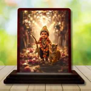 Car Desk/Table Top Lord Karthikeya Wooden Photo Stand 3x4 Inches, Compact & Stylish Spiritual Display For Car, Home & Office (Pack Of 1) (F14334) Car Desk/Table Top Lord Karthikeya Wooden Photo Stand 3x4 Inches, Compact & Stylish Spiritual Display For Car, Home & Office (Pack Of 1) (F14334)