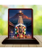 Car Desk/Table Top Arunachaleshwara Temple Wooden Photo Stand  3x4 Inches, Compact & Stylish Spiritual Display For Car, Home & Office (Pack Of 1) (F14336)