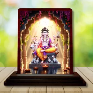 Car Desk/Table Top Lord Dattatreya Wooden Photo Stand 3x4 Inches, Compact & Stylish Spiritual Display For Car, Home & Office (Pack Of 1) (F14338) Car Desk/Table Top Lord Dattatreya Wooden Photo Stand 3x4 Inches, Compact & Stylish Spiritual Display For Car, Home & Office (Pack Of 1) (F14338)