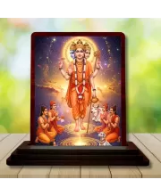 Car Desk/Table Top Lord Dattatreya Wooden Photo Stand  3x4 Inches, Compact & Stylish Spiritual Display For Car, Home & Office (Pack Of 1) (F14339)