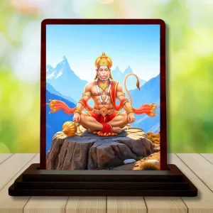 Car Desk/Table Top Lord Hanuman Wooden Photo Stand 3x4 Inches, Compact & Stylish Spiritual Display For Car, Home & Office (Pack Of 1) (F14342) Car Desk/Table Top Lord Hanuman Wooden Photo Stand 3x4 Inches, Compact & Stylish Spiritual Display For Car, Home & Office (Pack Of 1) (F14342)