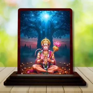 Car Desk/Table Top Lord Hanuman Wooden Photo Stand 3x4 Inches, Compact & Stylish Spiritual Display For Car, Home & Office (Pack Of 1) (F14344) Car Desk/Table Top Lord Hanuman Wooden Photo Stand 3x4 Inches, Compact & Stylish Spiritual Display For Car, Home & Office (Pack Of 1) (F14344)