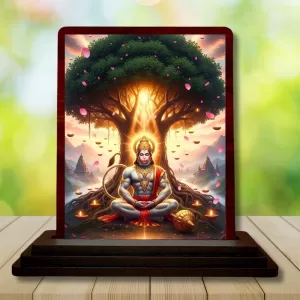 Car Desk/Table Top Lord Hanuman Wooden Photo Stand 3x4 Inches, Compact & Stylish Spiritual Display For Car, Home & Office (Pack Of 1) (F14345) Car Desk/Table Top Lord Hanuman Wooden Photo Stand 3x4 Inches, Compact & Stylish Spiritual Display For Car, Home & Office (Pack Of 1) (F14345)
