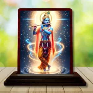 Car Desk/Table Top Lord Krishna Wooden Photo Stand 3x4 Inches, Compact & Stylish Spiritual Display For Car, Home & Office (Pack Of 1) (F14350) Car Desk/Table Top Lord Krishna Wooden Photo Stand 3x4 Inches, Compact & Stylish Spiritual Display For Car, Home & Office (Pack Of 1) (F14350)