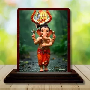 Car Desk/Table Top Lord Ganesha Wooden Photo Stand 3x4 Inches, Compact & Stylish Spiritual Display For Car, Home & Office (Pack Of 1) (F14351) Car Desk/Table Top Lord Ganesha Wooden Photo Stand 3x4 Inches, Compact & Stylish Spiritual Display For Car, Home & Office (Pack Of 1) (F14351)