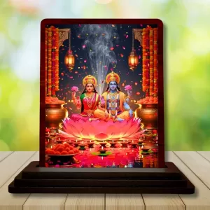 Car Desk/Table Top Radha Krishna Wooden Photo Stand 3x4 Inches, Compact & Stylish Spiritual Display For Car, Home & Office (Pack Of 1) (F14361) Car Desk/Table Top Radha Krishna Wooden Photo Stand 3x4 Inches, Compact & Stylish Spiritual Display For Car, Home & Office (Pack Of 1) (F14361)