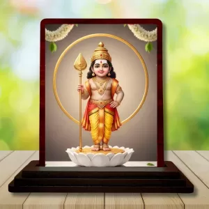 Car Desk/Table Top Lord Karthikeya Wooden Photo Stand 3x4 Inches, Compact & Stylish Spiritual Display For Car, Home & Office (Pack Of 1) (F14374) Car Desk/Table Top Lord Karthikeya Wooden Photo Stand 3x4 Inches, Compact & Stylish Spiritual Display For Car, Home & Office (Pack Of 1) (F14374)