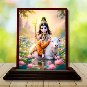 Car Desk/Table Top Lord Shiva Wooden Photo Stand 3x4 Inches, Compact & Stylish Spiritual Display For Car, Home & Office (Pack Of 1) (F14376) Car Desk/Table Top Lord Shiva Wooden Photo Stand 3x4 Inches, Compact & Stylish Spiritual Display For Car, Home & Office (Pack Of 1) (F14376)