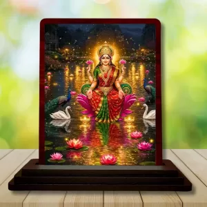 Car Desk/Table Top Goddess Lakshmi Wooden Photo Stand 3x4 Inches, Compact & Stylish Spiritual Display For Car, Home & Office (Pack Of 1) (F14377) Car Desk/Table Top Goddess Lakshmi Wooden Photo Stand 3x4 Inches, Compact & Stylish Spiritual Display For Car, Home & Office (Pack Of 1) (F14377)
